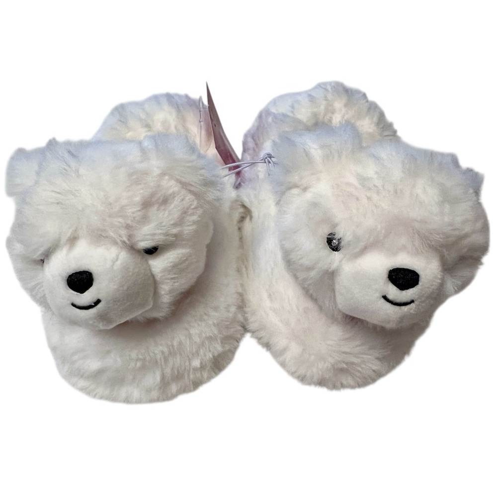 NWT Wondershop Holiday Cozy Comfy White Polar Bear Slippers Toddler Size M 7T 8T